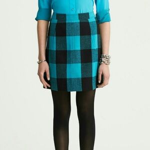 Banana Republic Turquoise Buffalo Plaid Skirt / 4